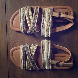 White Mountain Sequin Sandals